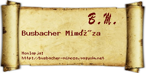 Busbacher Mimóza névjegykártya